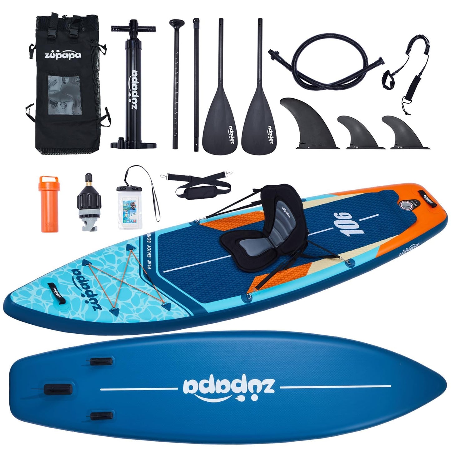 Zupapa aufblasbares SUP Board Set, mit Kajak-Sitz, 323 cm