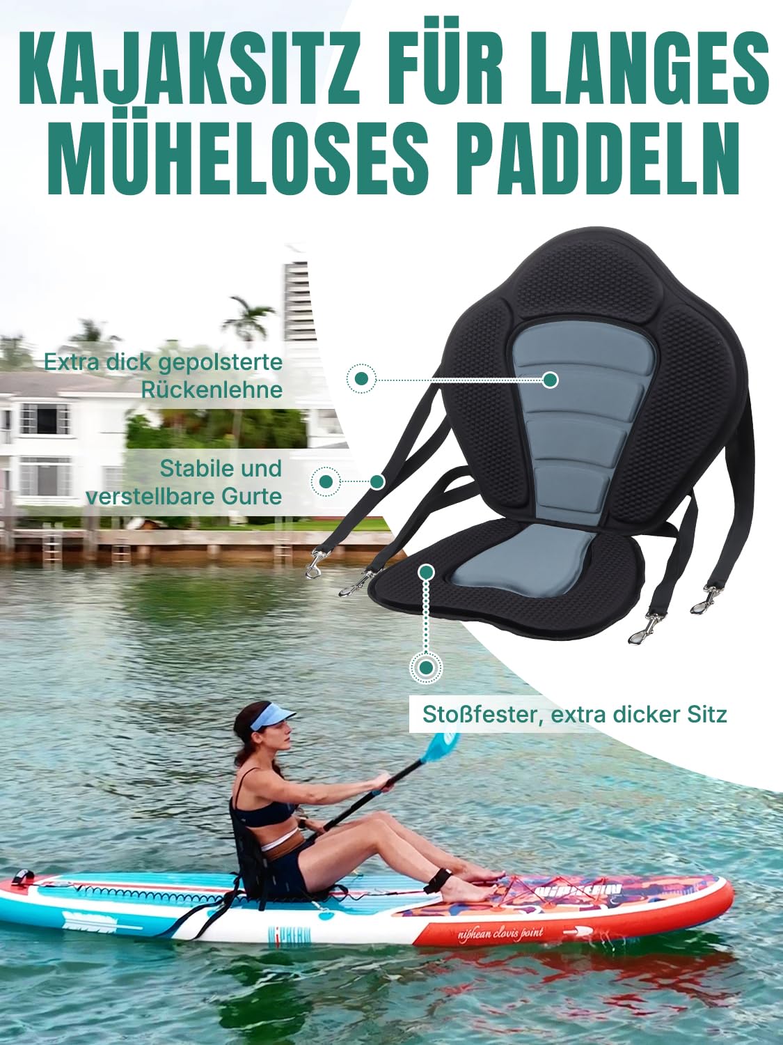 Niphean SUP Board, 320 cm, mit Sitz für 2 Personen, bis 200 kg