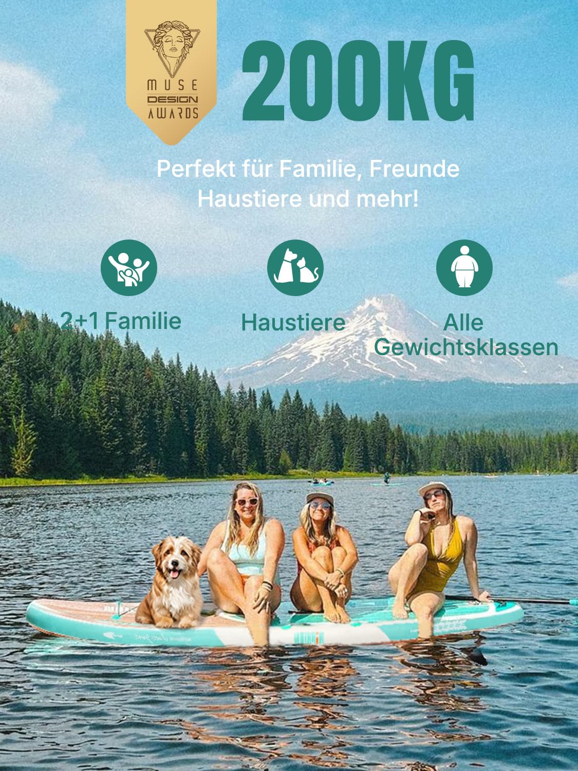 Niphean SUP Board, 320 cm, mit Sitz für 2 Personen, bis 200 kg