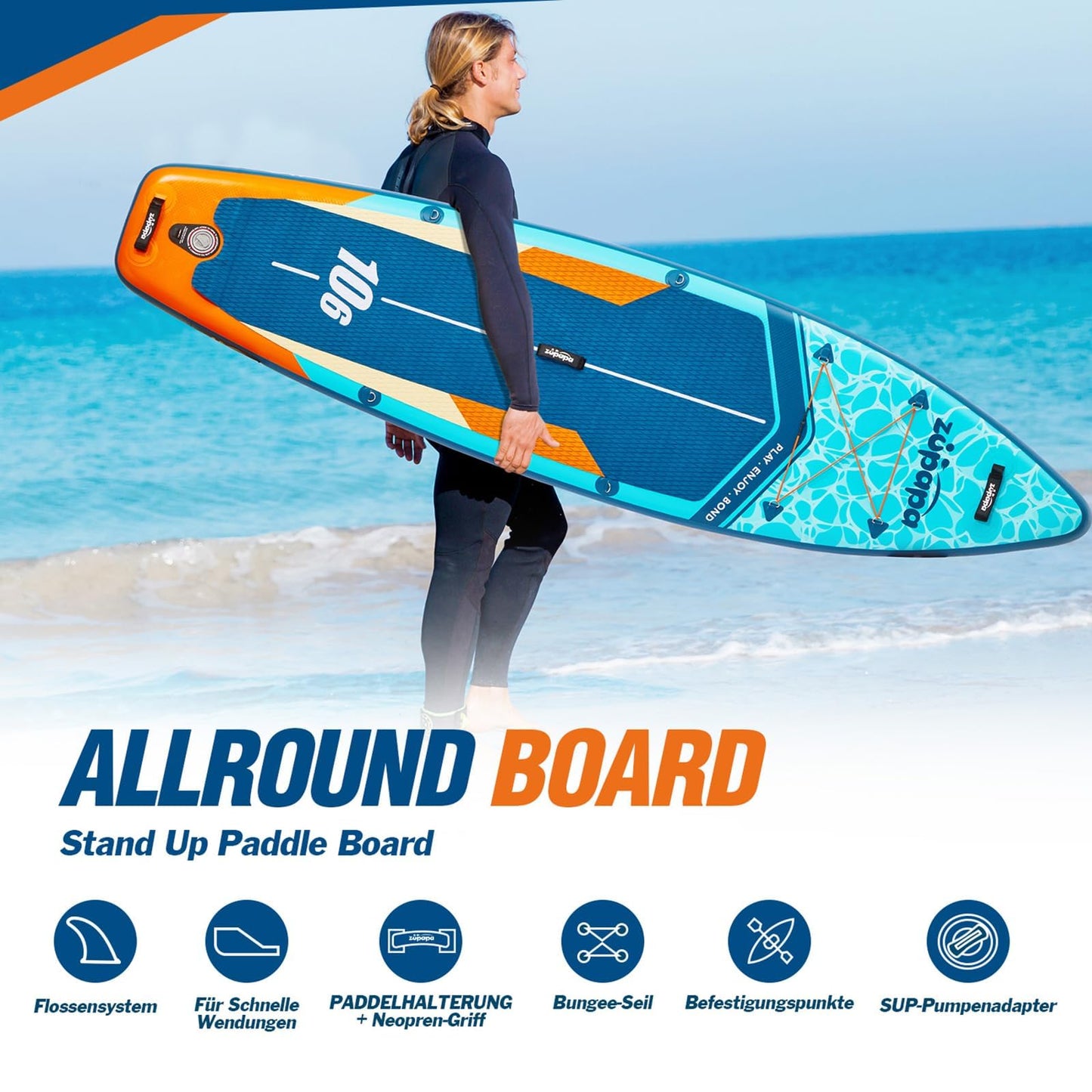 Zupapa aufblasbares SUP Board Set, mit Kajak-Sitz, 323 cm