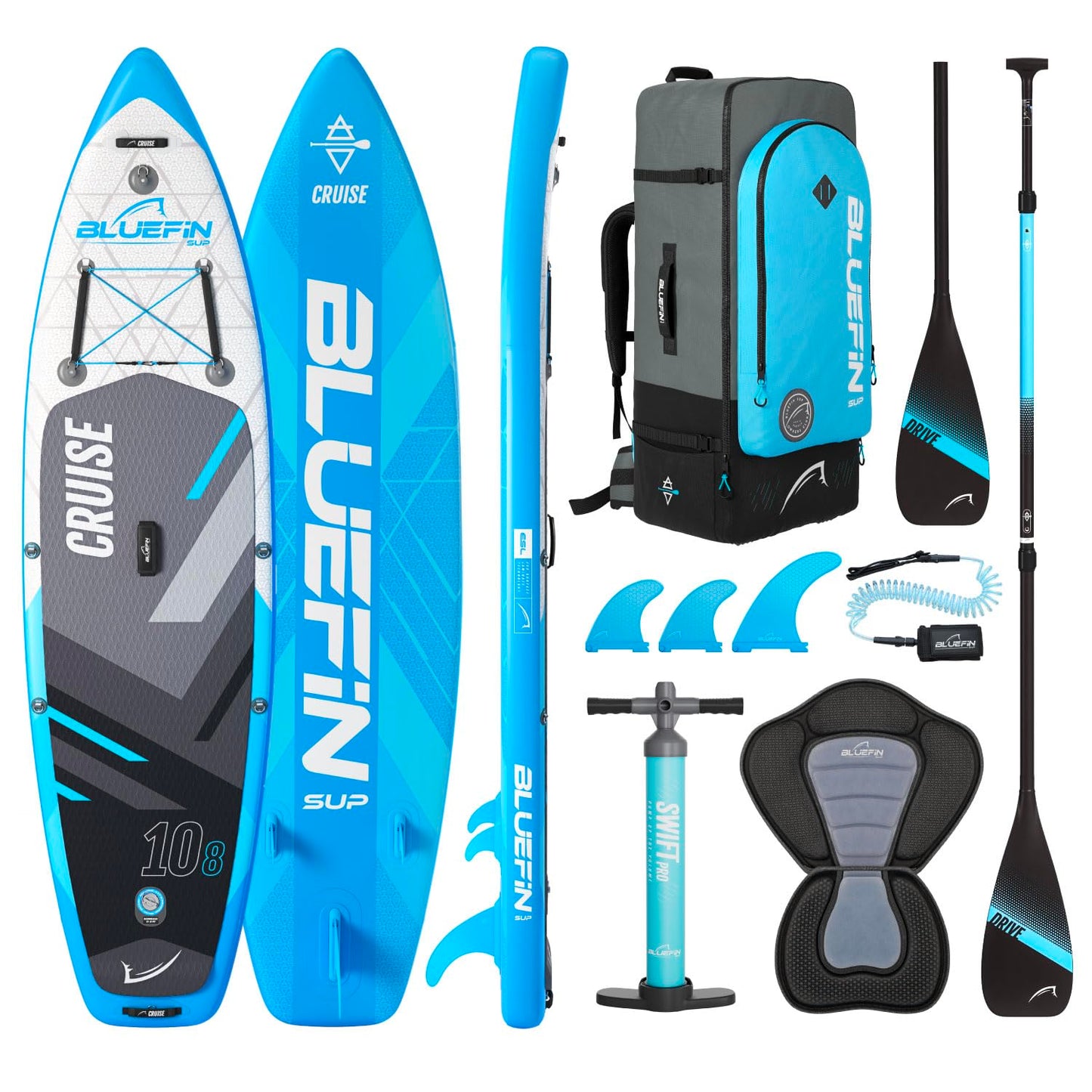 Bluefin CRUISE SUP Board Set, 10'8", Blau