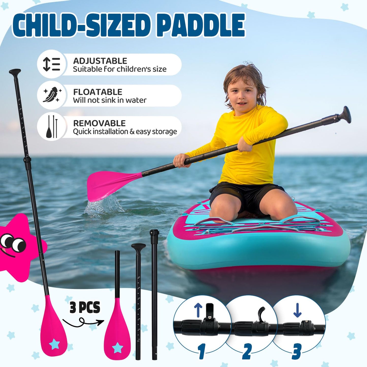 Aufblasbares SUP Board Set für Jugendliche und Kinder, bis 80 kg