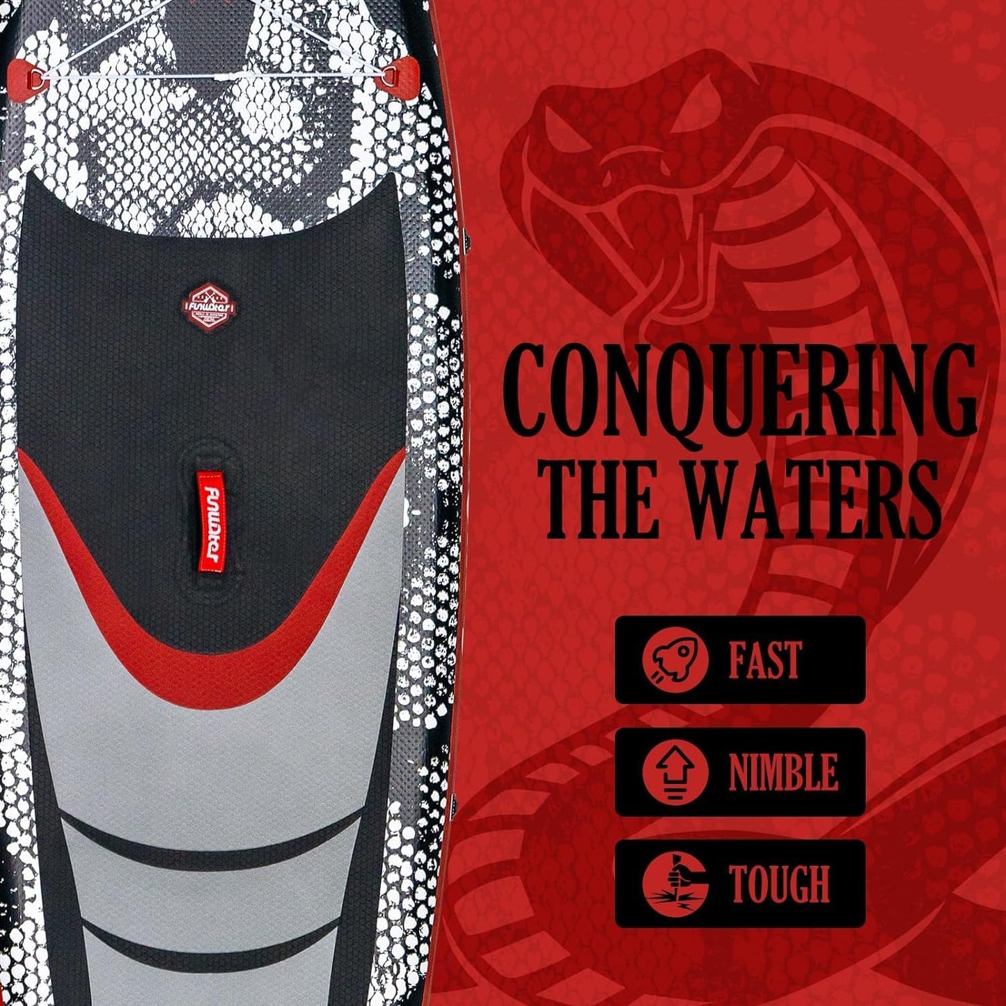FunWater SUP Board mit Python-Muster, 10'6" oder 11'6", mit Komplett-Set