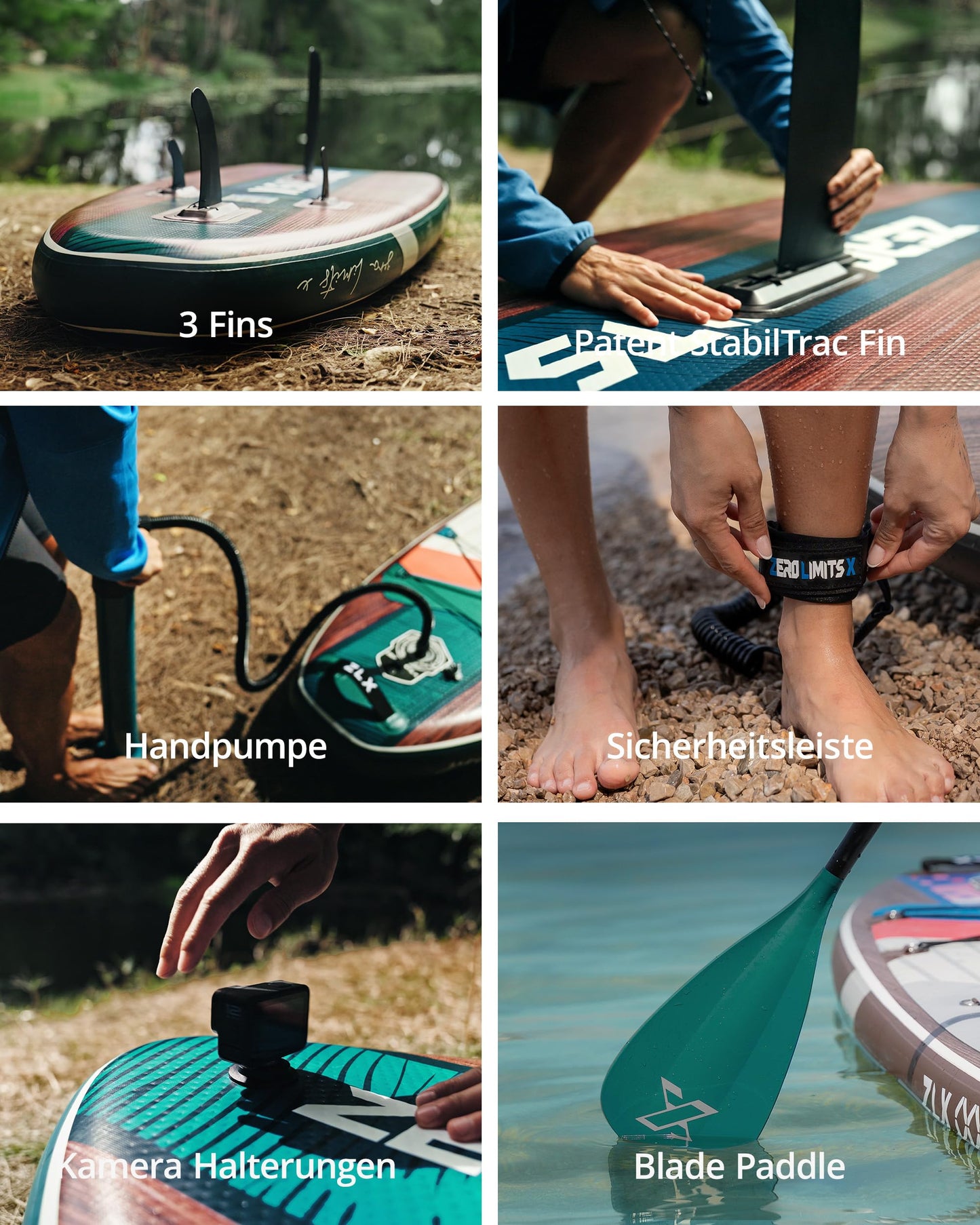 ZLX aufblasbares SUP Board, mit Sitz und Anti-Rutsch-Deck, 320 cm