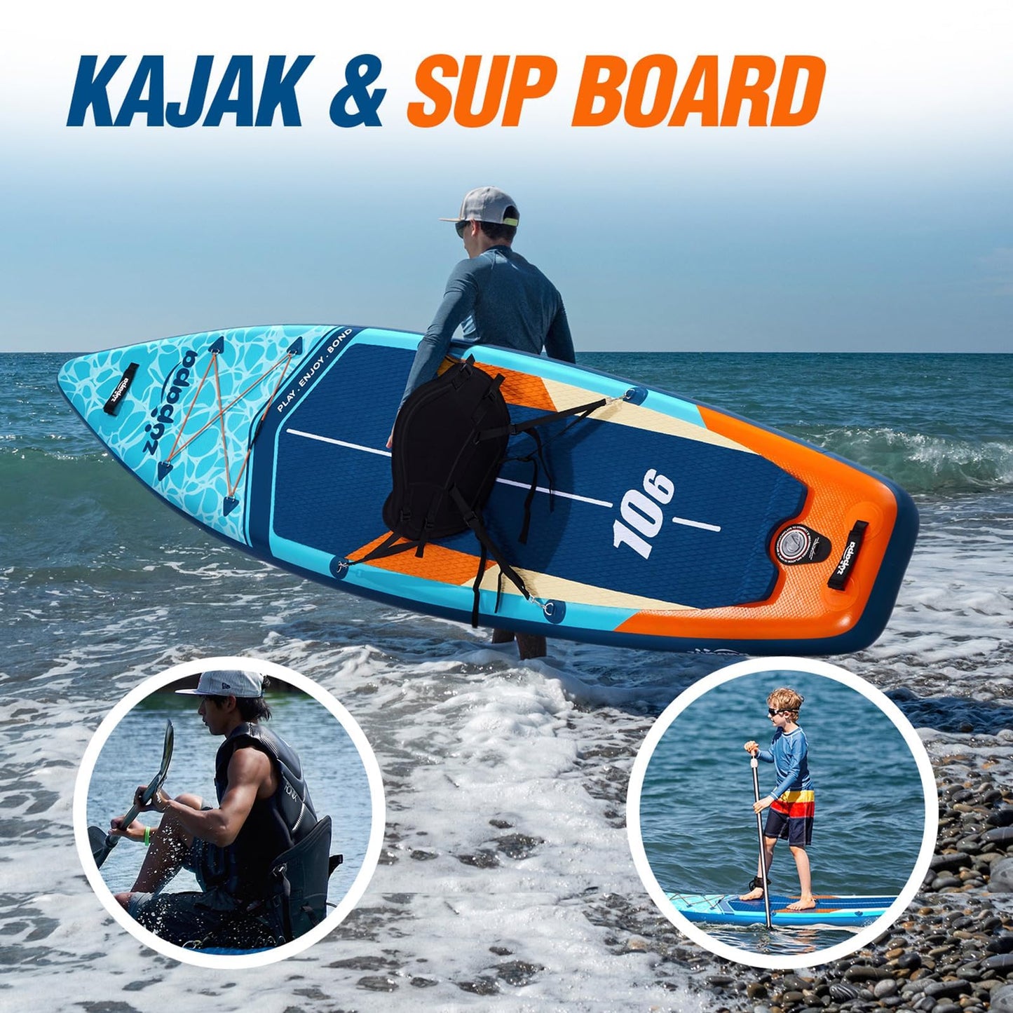 Zupapa aufblasbares SUP Board Set, mit Kajak-Sitz, 323 cm