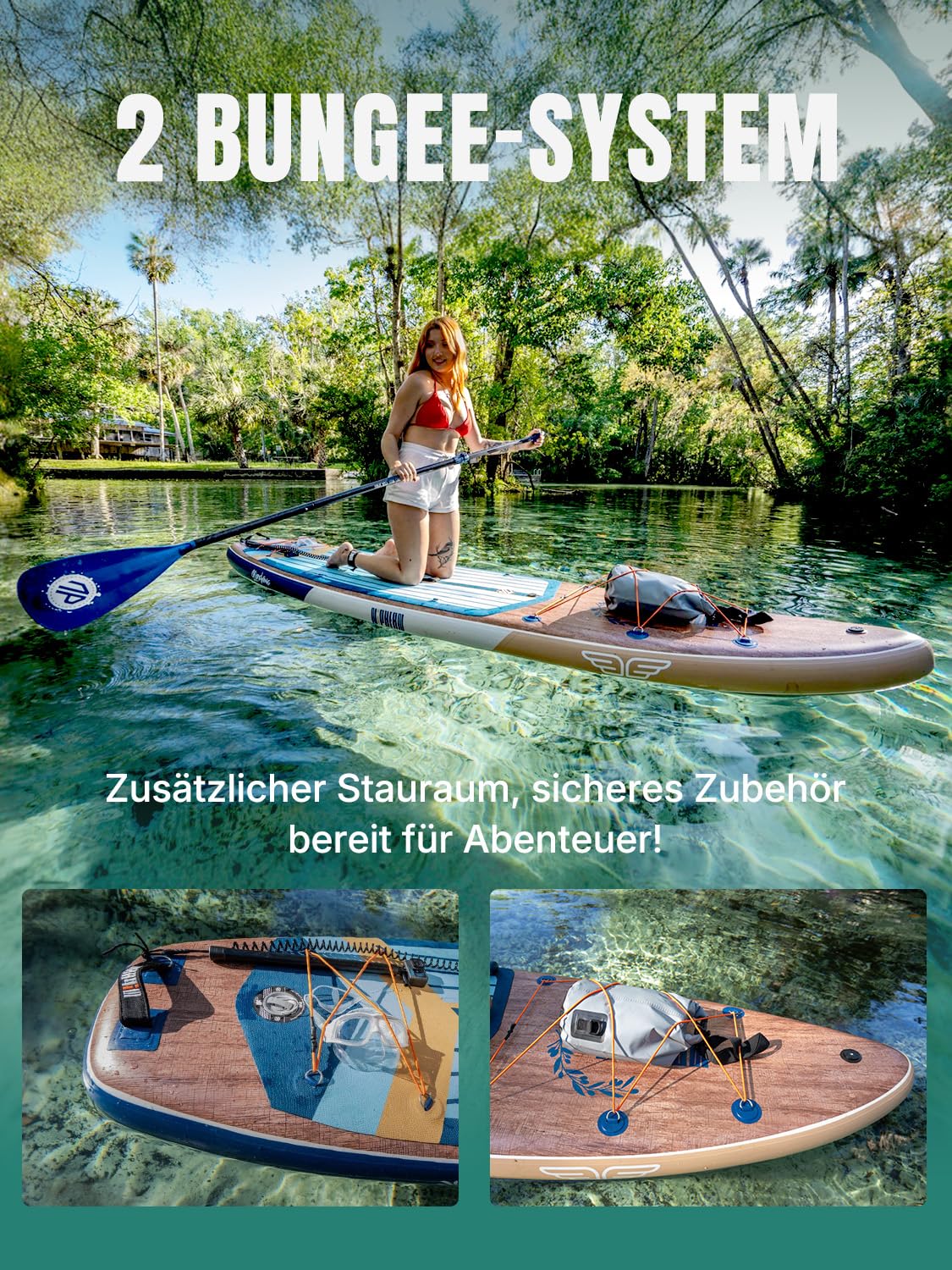 Niphean Extra Großes SUP Board für 2+1 Personen, mit Balancierflügel