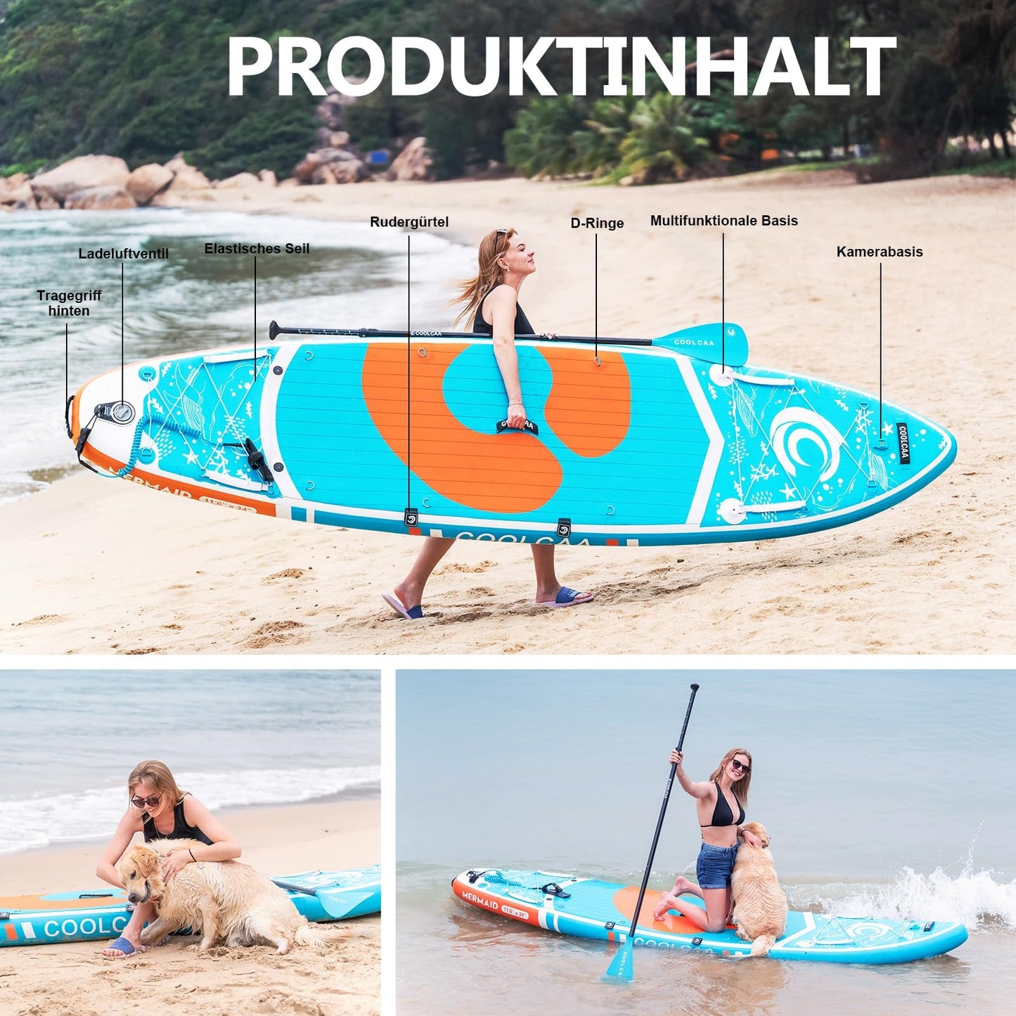 COOLCAA Stand Up Paddle Board, mit Premium-Set, bis 210 kg