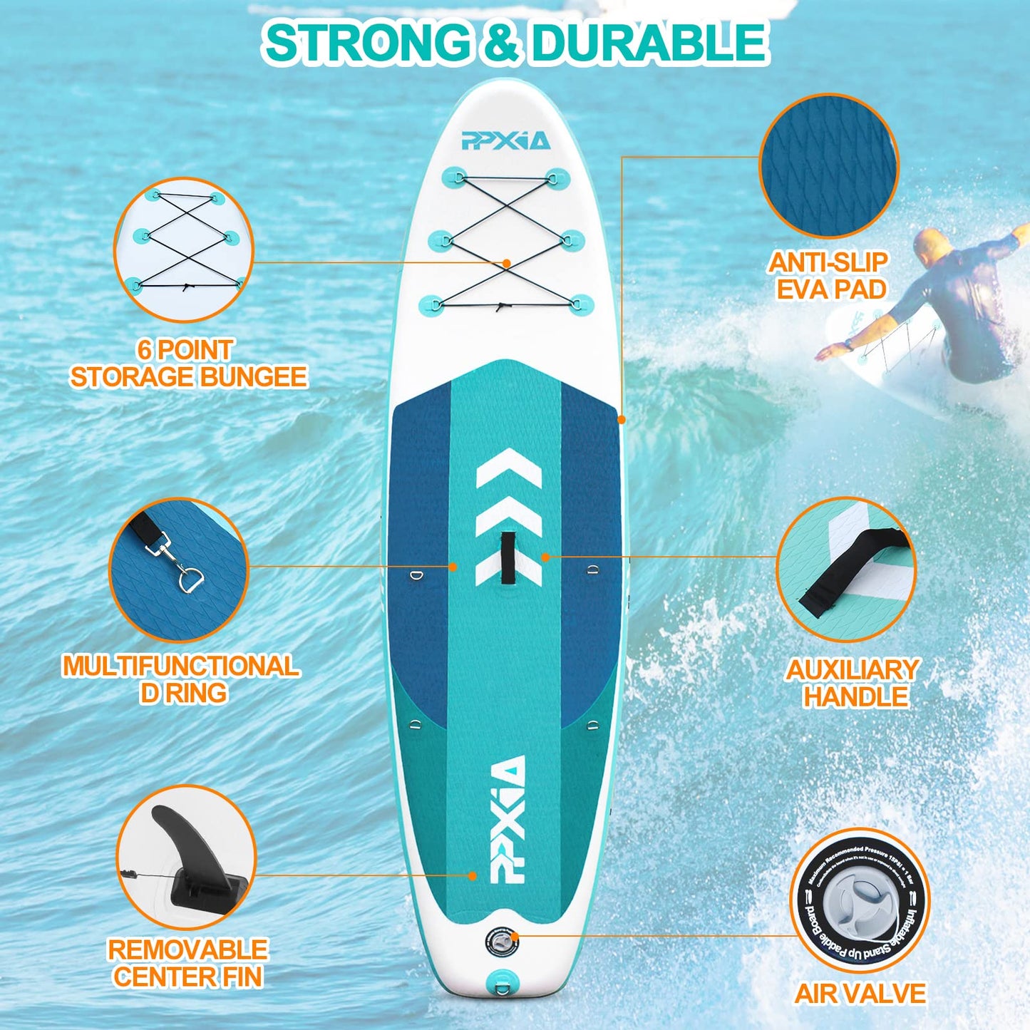Aufblasbares SUP Board Set, 320 oder 335 cm, bis 200 kg