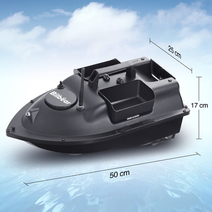 Bilbear Futterboot mit GPS, 3 Klappen und Ersatz-Akku, für Karpfenfischen, Schwarz