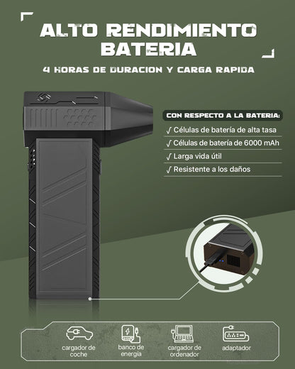 EUKI Elektrischer Druckluft-Duster, 150000 U/min, 6000mAh Akku, für PC-Reinigung