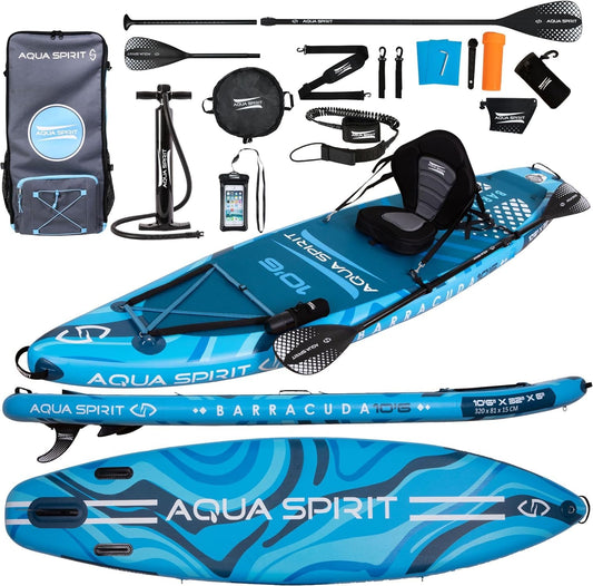 Aqua Spirit aufblasbares SUP Board mit Sitz, 320 cm, Blau