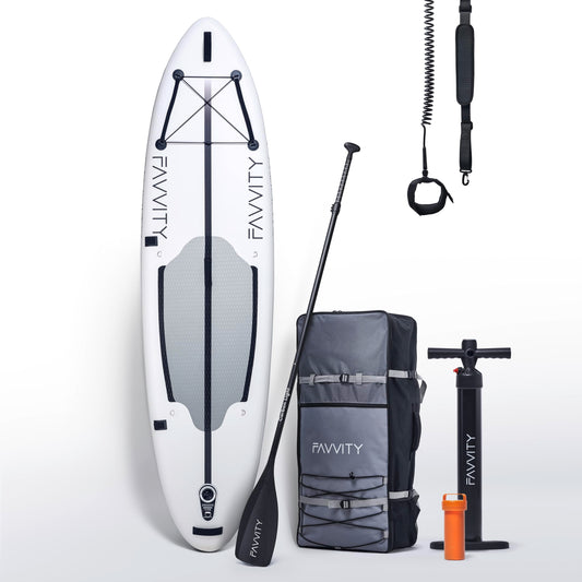 FAVVITY aufblasbares SUP Board, 7 Jahre Garantie, ultraleicht, bis 150 kg