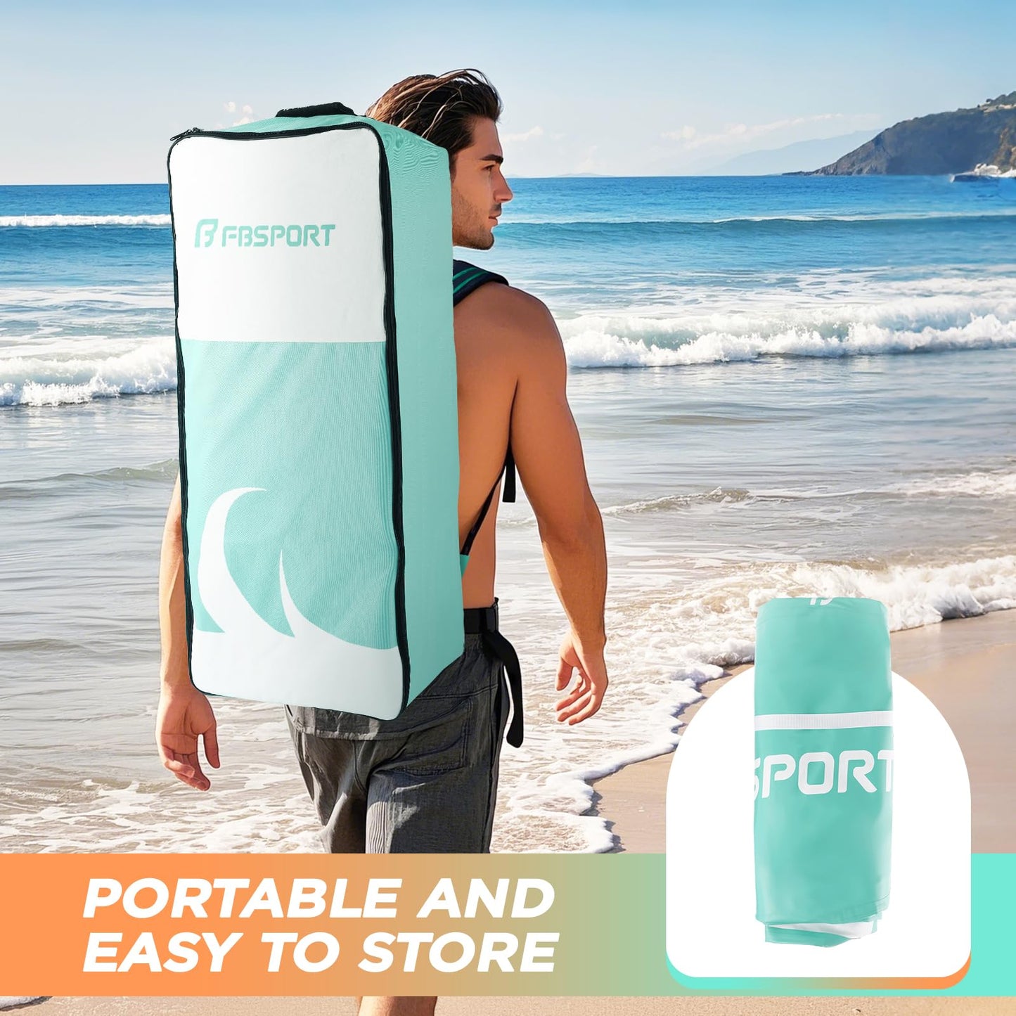FBSPORT aufblasbares SUP Board, 335 cm, mit Komplett-Set
