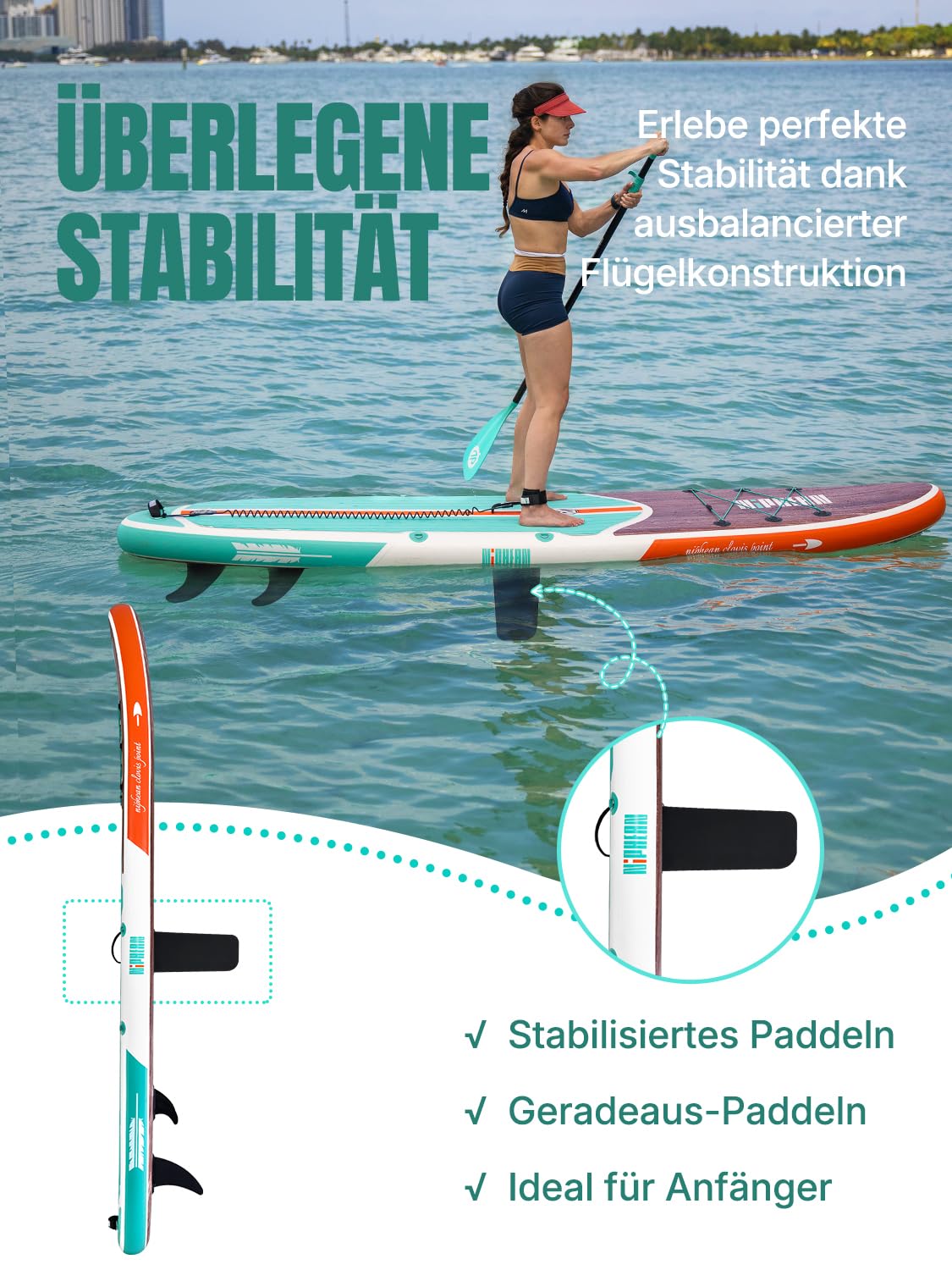 Niphean SUP Board, 320 cm, mit Sitz für 2 Personen, bis 200 kg