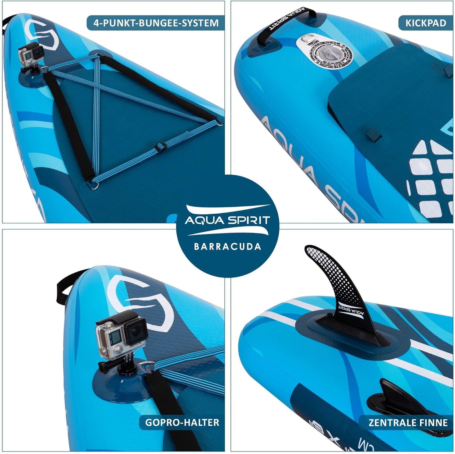 Aqua Spirit aufblasbares SUP Board mit Sitz, 320 cm, Blau