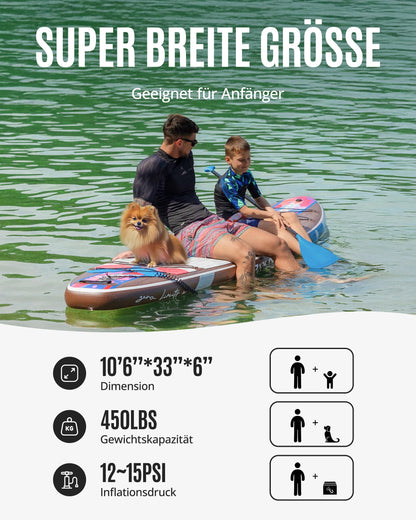 ZLX aufblasbares SUP Board, mit Sitz und Anti-Rutsch-Deck, 320 cm