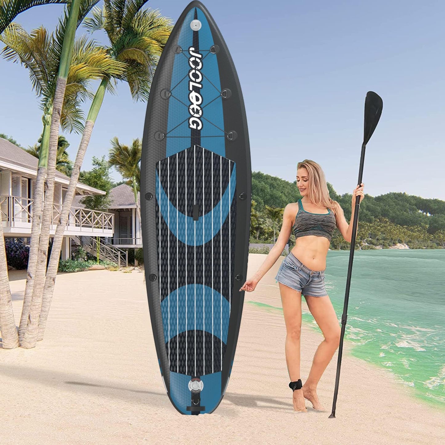 JOOLOOG aufblasbares SUP Board, mit Kajaksitz, 320 cm, Blau