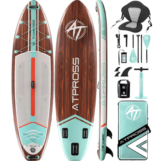 ATPROSS aufblasbares SUP Board, bis 200 kg, mit Premium-Set, 350 cm